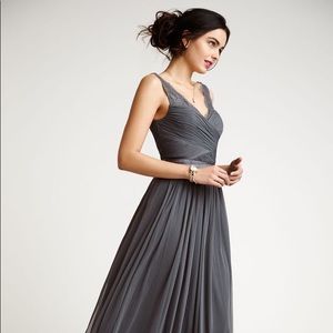 [Hitherto] Anthro Prom Fleur Dress, Gray Pewter